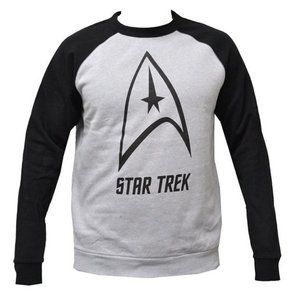 Men's Star Trek Logo Two Tone Gray and Black‎ Long Sleeves Sweatshirt